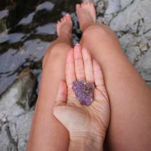 Amethyst Peace Rock Palm Cluster - Image 4